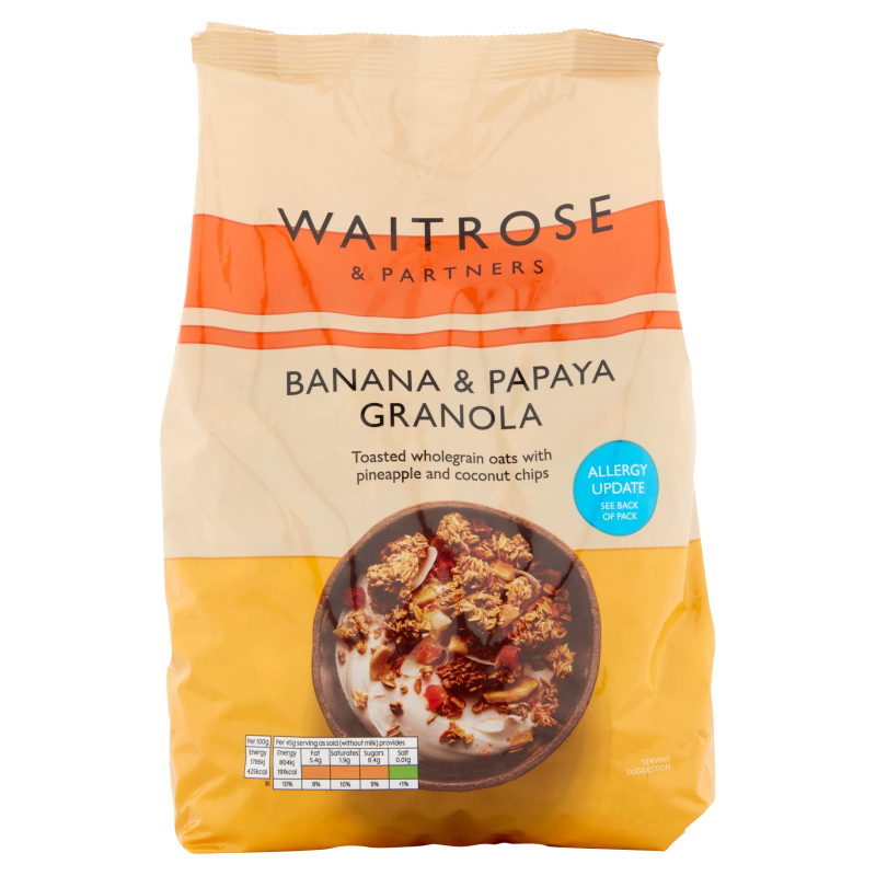 WAITROSE Banana Papaya & Honey Granola
