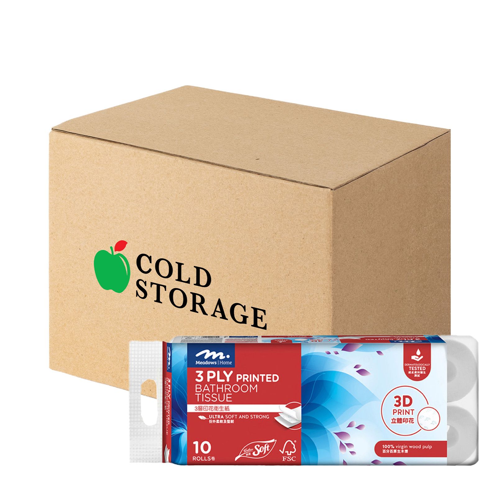 MEADOWS Home 3D Printed 3-Ply Toilet Paper 6 x 10 Rolls x