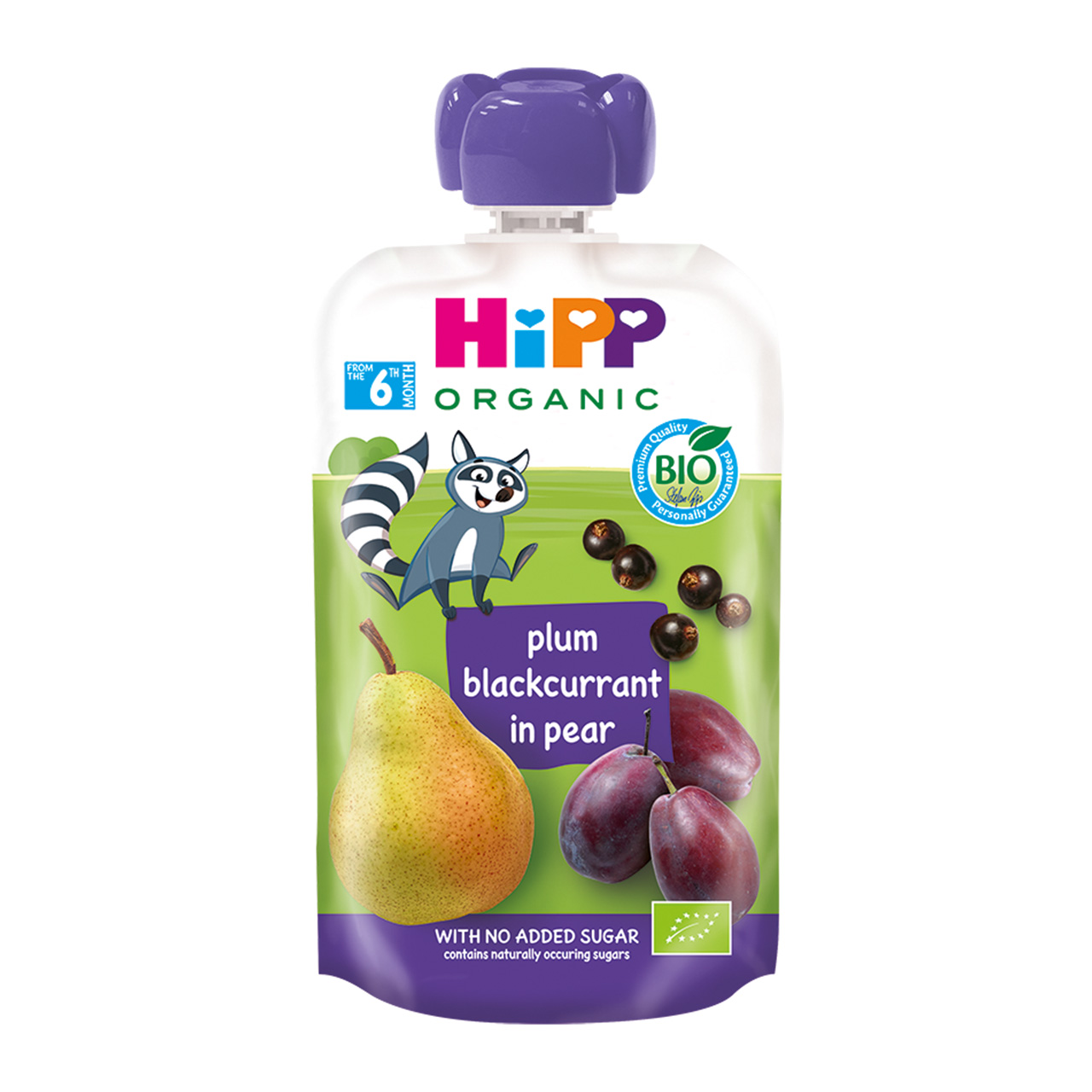 HIPP Organic 6 Months+ Plum Blackcurrant & Pear Baby Puree Pouch