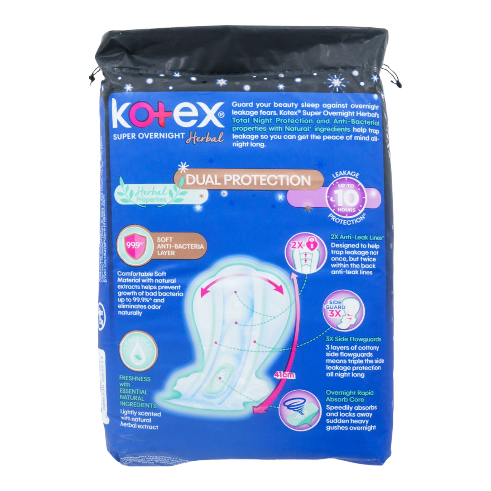 Kotex Herbal Super Overnight 41CM 10s