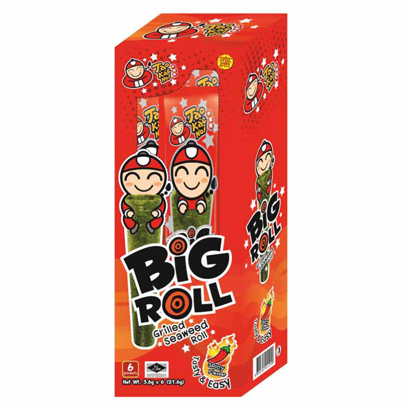 Tao Kae Noi Big Roll Hot & Spicy Grilled Seaweed Chips