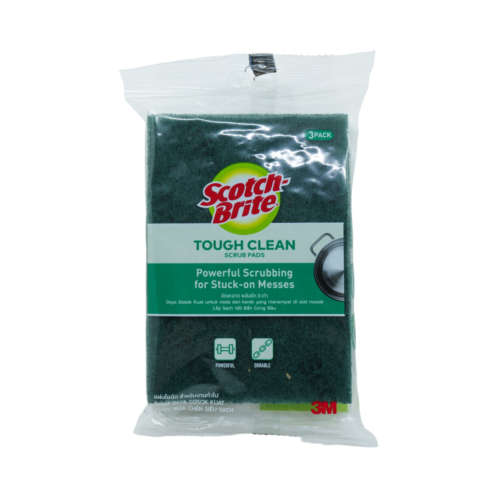 3M Scotch-Brite Tough Clean Scrub Pads 3s