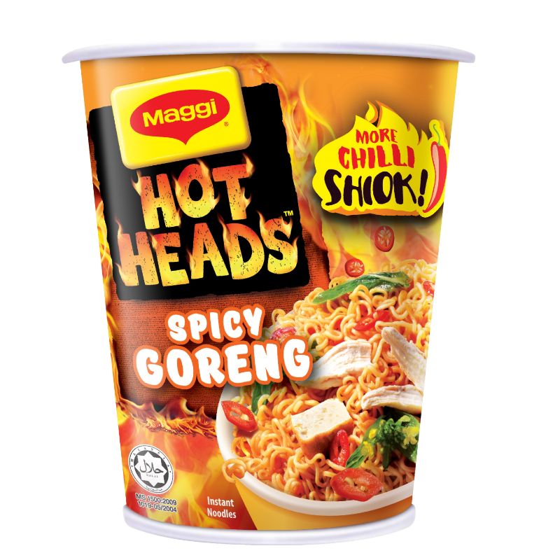 Maggi Hot Heads Extra Spicy Mi Goreng Instant Noodles Cup