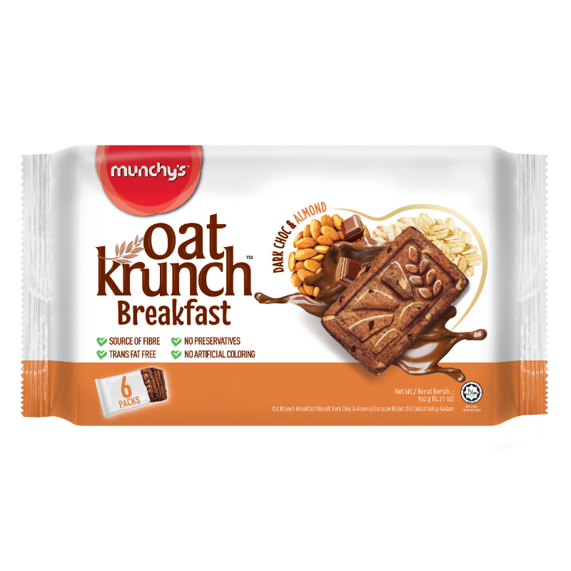 Munchy'S Oat Krunch Breakfast Dark Chocolate Almond Cookies