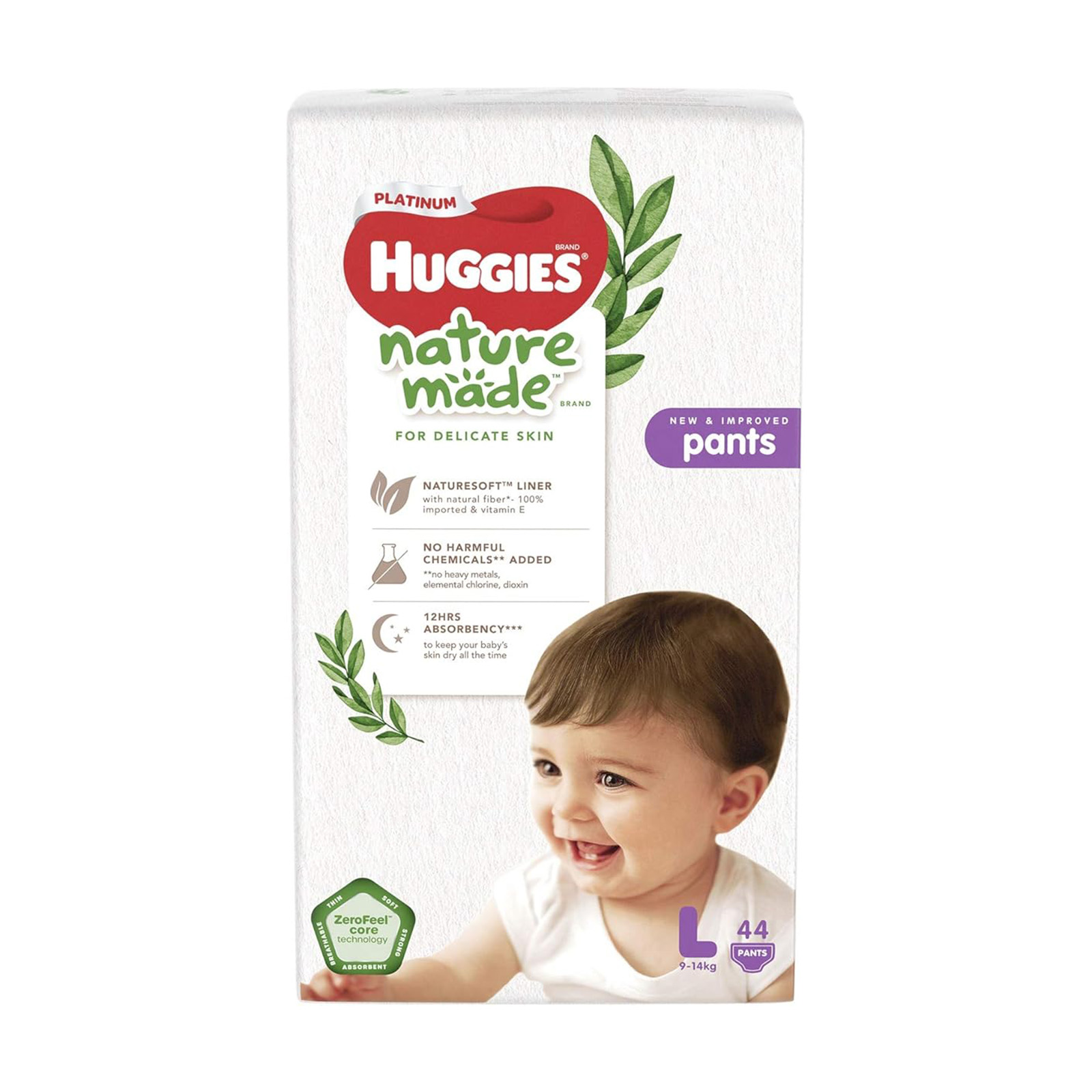 Huggies Platinum Nature Made Size L Pants Diapers 44s