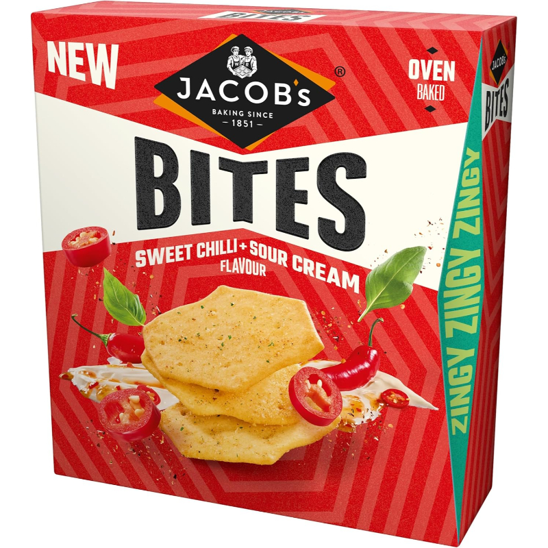 JACOB'S Bites Sweet Chilli & Sour Cream Savory Biscuits