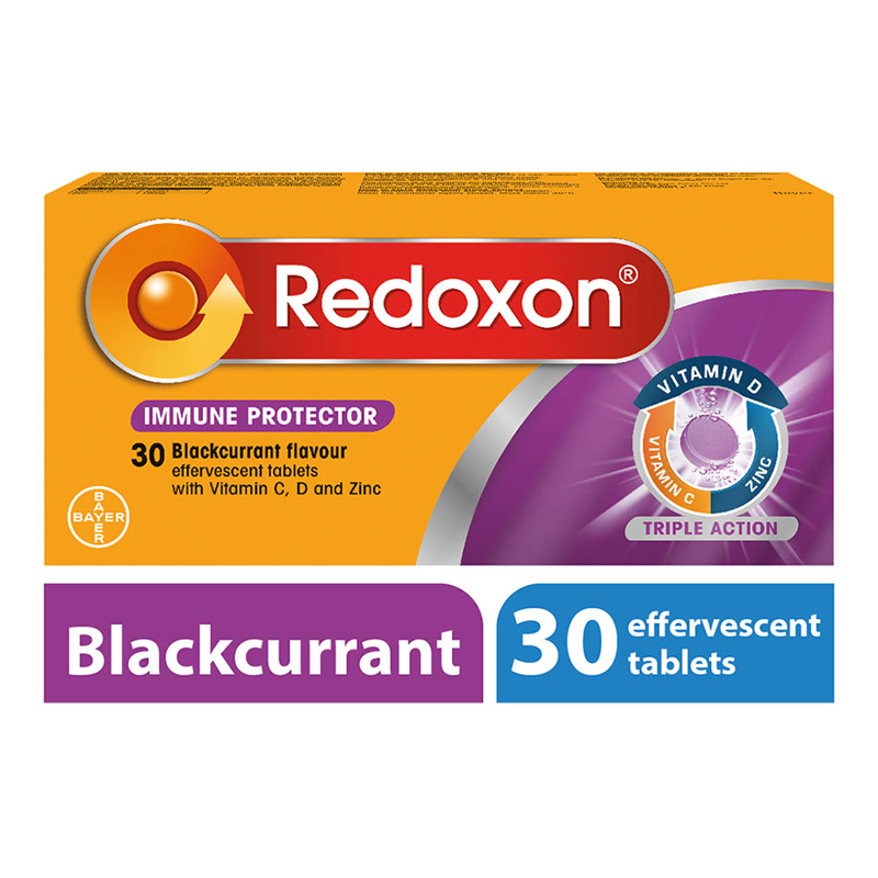 Redoxon Triple Action Blackcurrant Effervescent Vitamins 30s