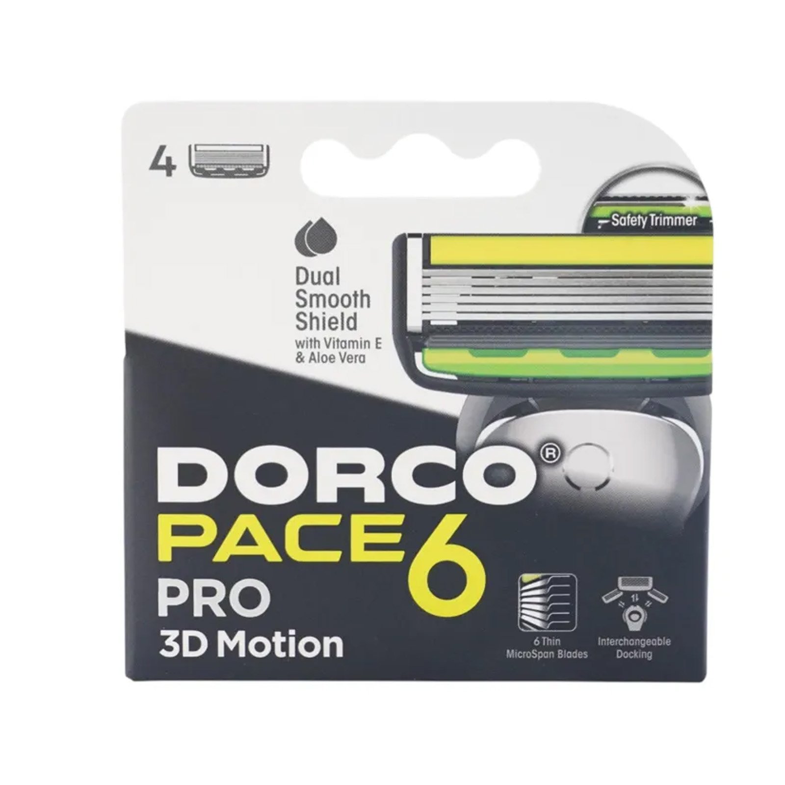 Dorco Pace 6 Blades Pro 3D Motion System Razor Refill 4each