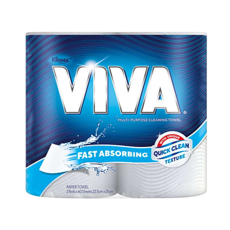 Kleenex Viva White Kitchen Paper Towel Roll 2 Rolls x