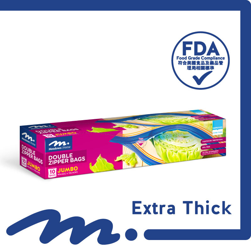 Meadows Home Double Zip Bag Jumbo x 10