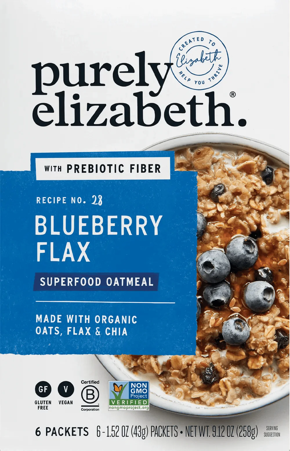PURELY ELIZABETH Blueberry Flax Oatmeal