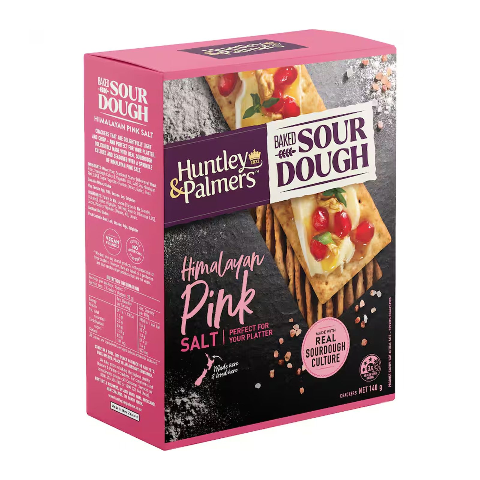 HUNTLEY & PALMERS Sourdough Himalayan Pink Salt Crackers