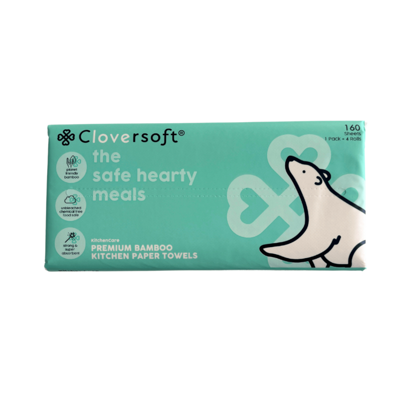 Cloversoft Plant-Based Unbleached Bamboo Kitchen & Hand Paper Towel