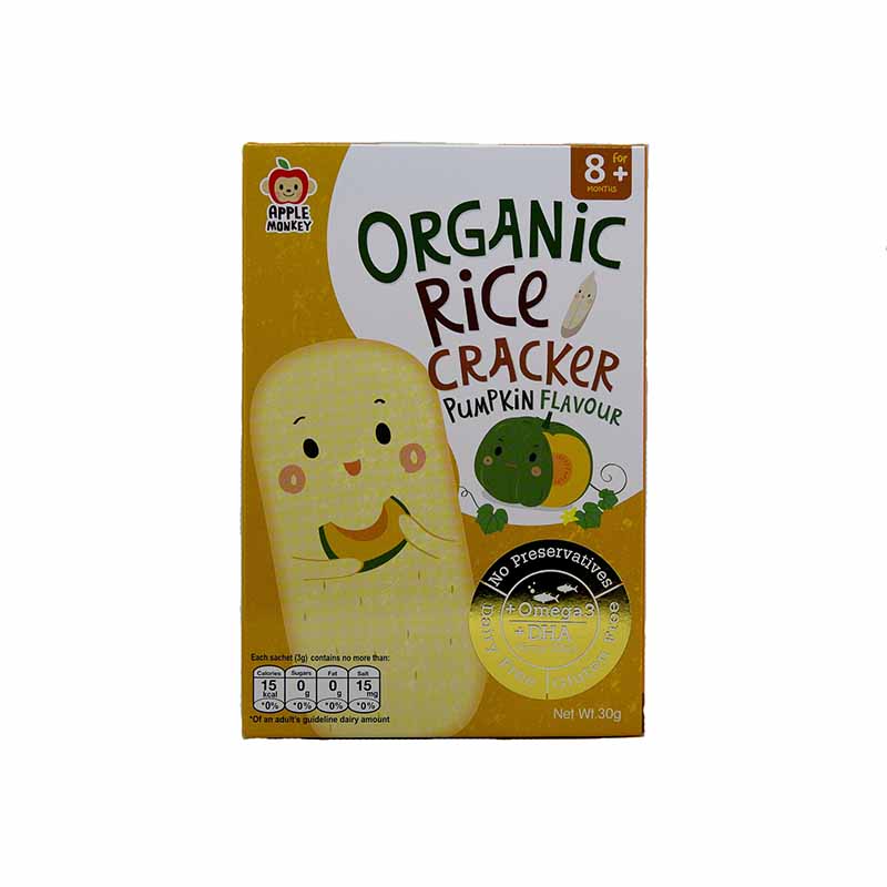 APPLE MONKEY Organic Pumpkin Rice Crackers