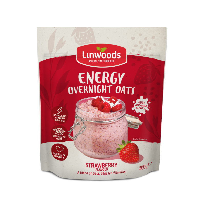 LINWOODS Strawberry Energy Overnight Oats