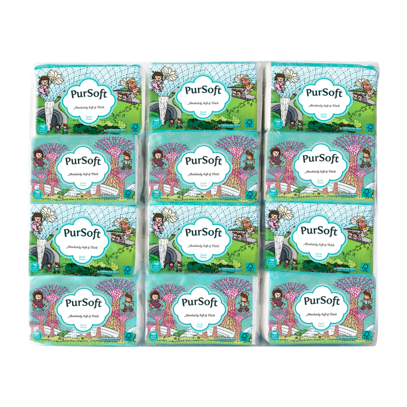 PURSOFT Chocolate Rain 3-Ply Mini Hanky Tissues 3 x