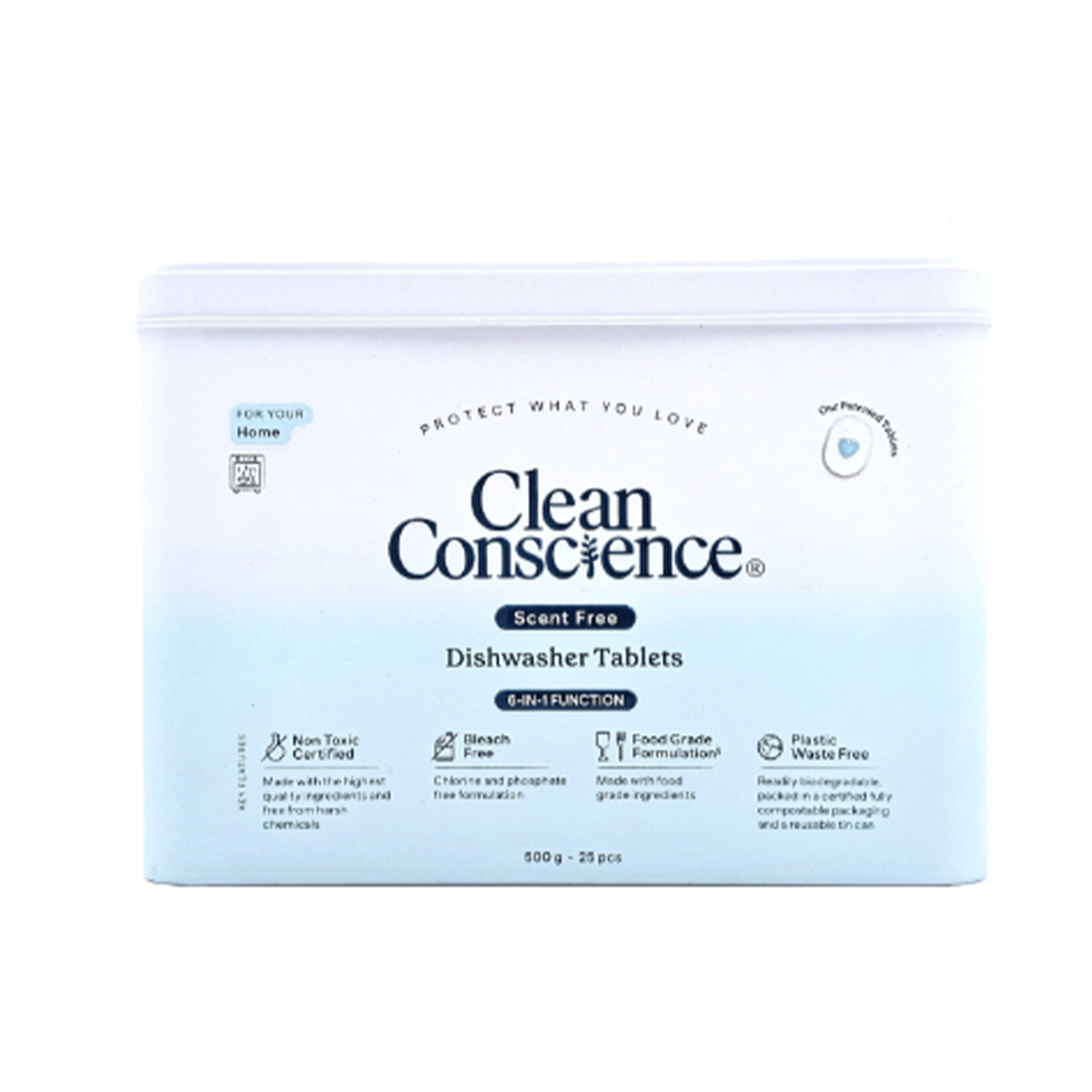 Clean Conscience Scent Free Dishwasher Tablets 25s 500g