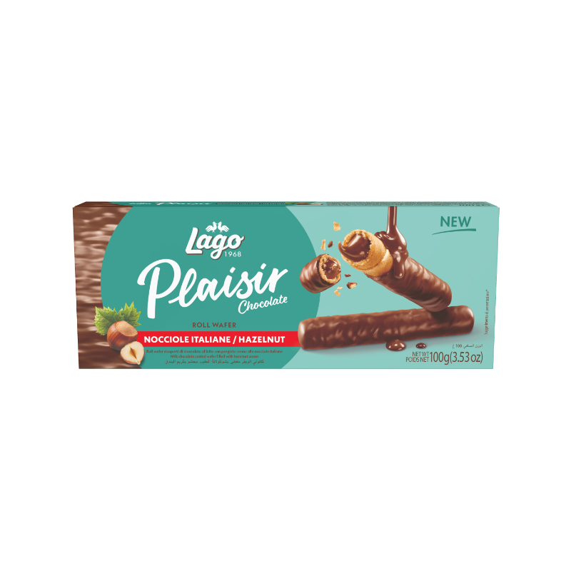 LAGO Plasir Hazelnut Chocolate Wafer Rolls