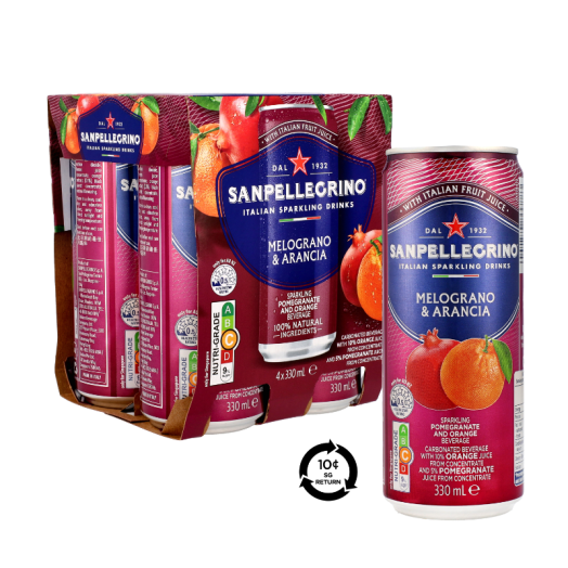 [BCRS] San Pellegrino Melograno & Arancia Sparkling Fruit Drink Can 4 x 330ml