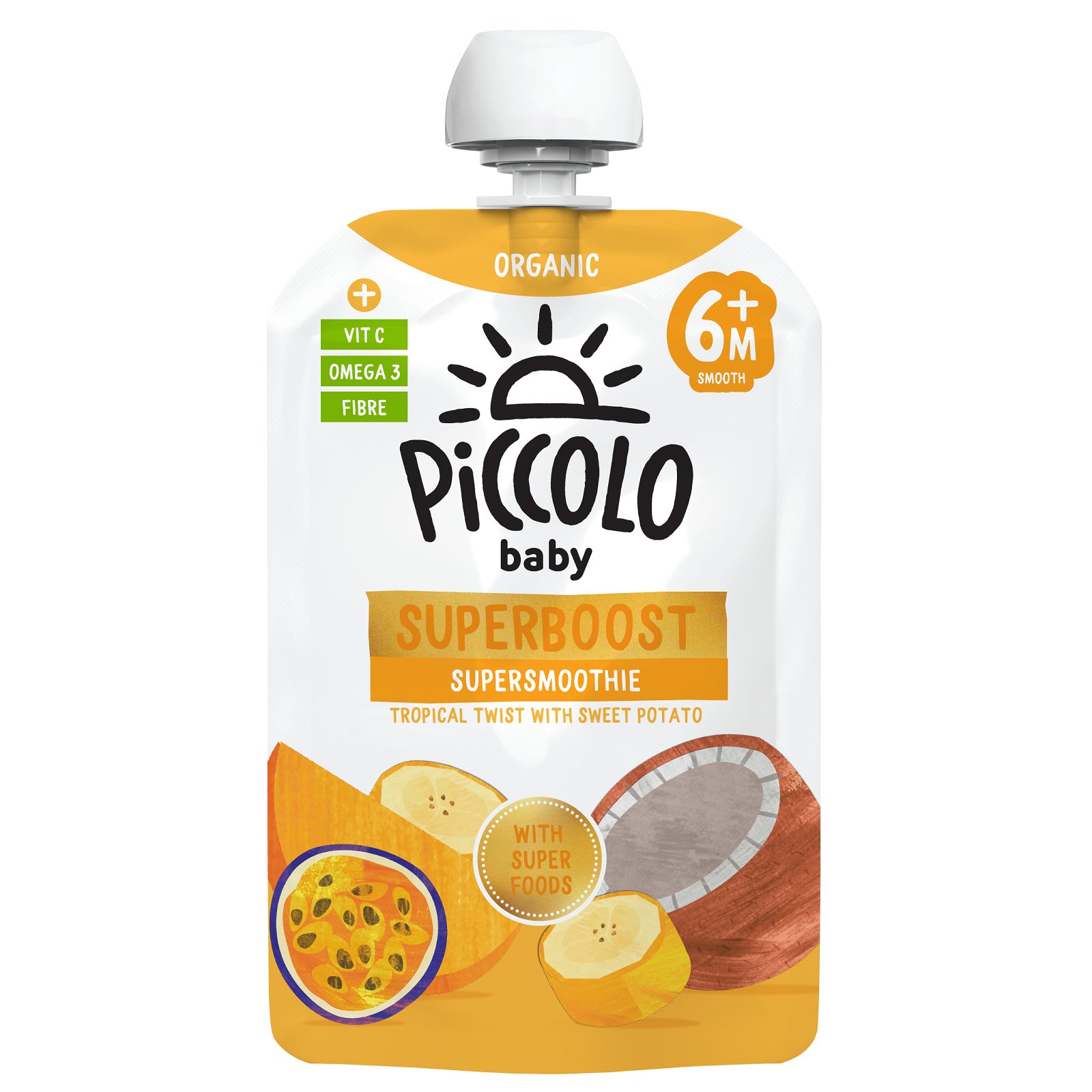PICCOLO Organic Superboost Banana Mango Coconut & Passionfruit