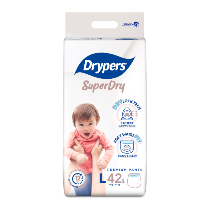 Drypers Superdry Size L Pants Diapers 42s