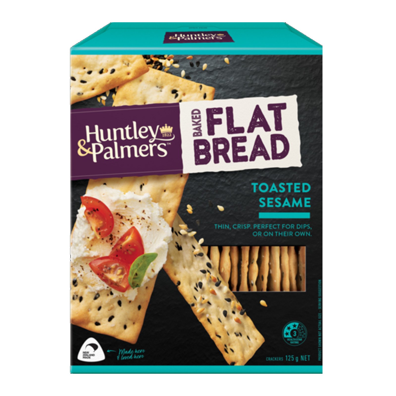 HUNTLEY & PALMERS Toasted Sesame Flatbread Crackers