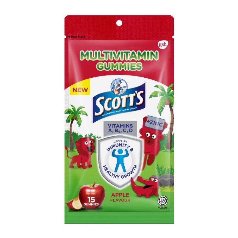 Scott's Apple Multivitamin Gummies Vitamins 15s