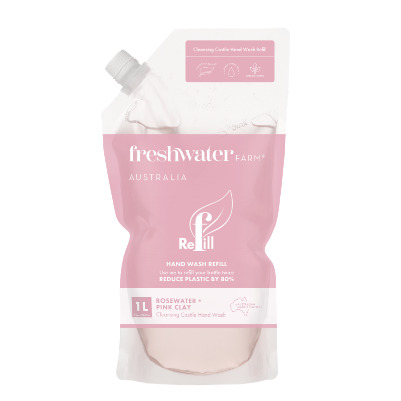 FRESHWATER Farm Rosewater & Pink Clay Hand Wash Refill Pouch
