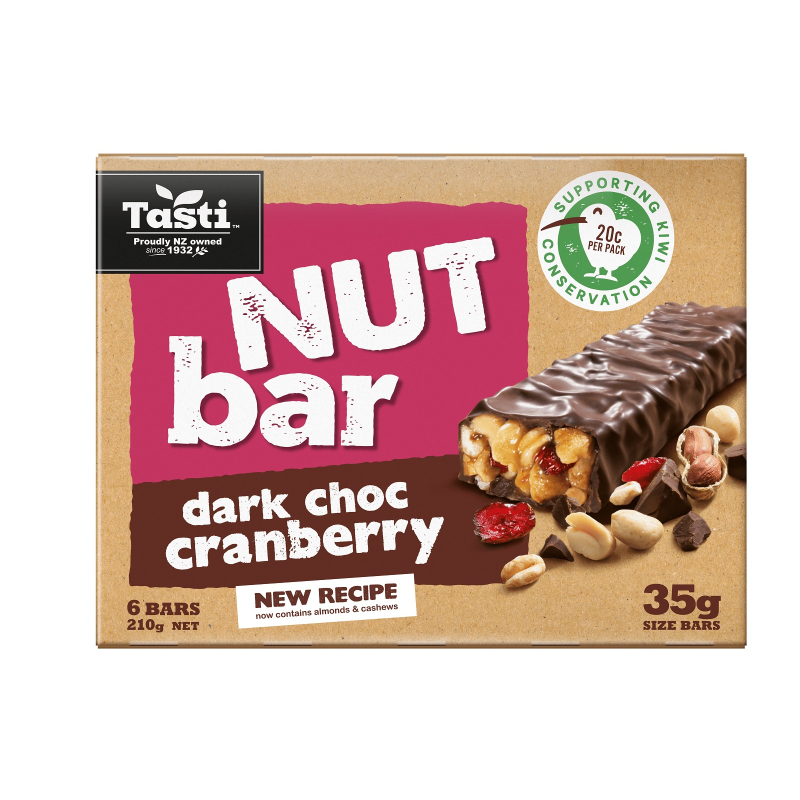 TASTI Dark Chocolate & Cranberry Nut Bars