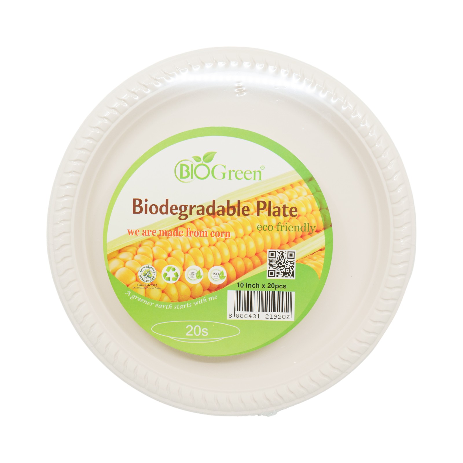 Biogreen Biodegradable Plate 20 x 10" (25.4cm)
