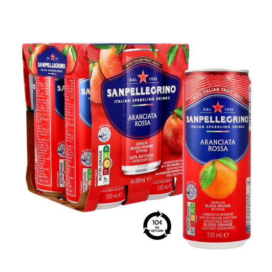 [BCRS] San Pellegrino Aranciata Rossa Sparkling Fruit Drink Can 4 x 330ml
