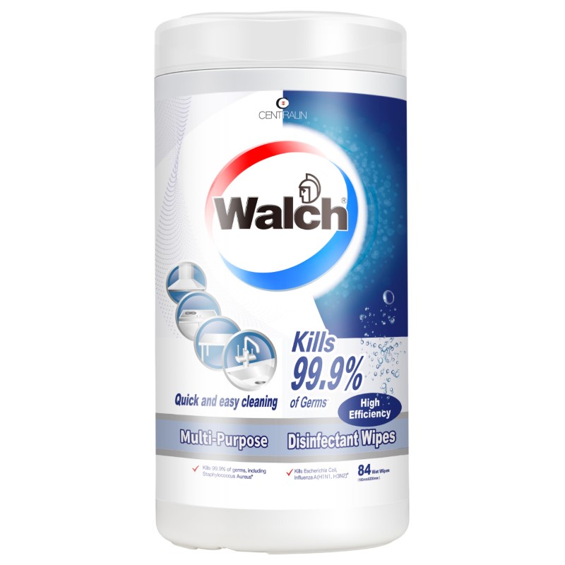 Walch High Efficiency Multi-Purpose Disinfectant Wipes 84s