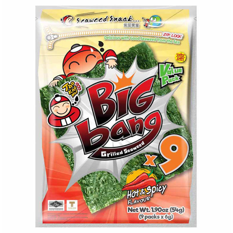 Tao Kae Noi Big Bang Hot & Spicy Seaweed Chips