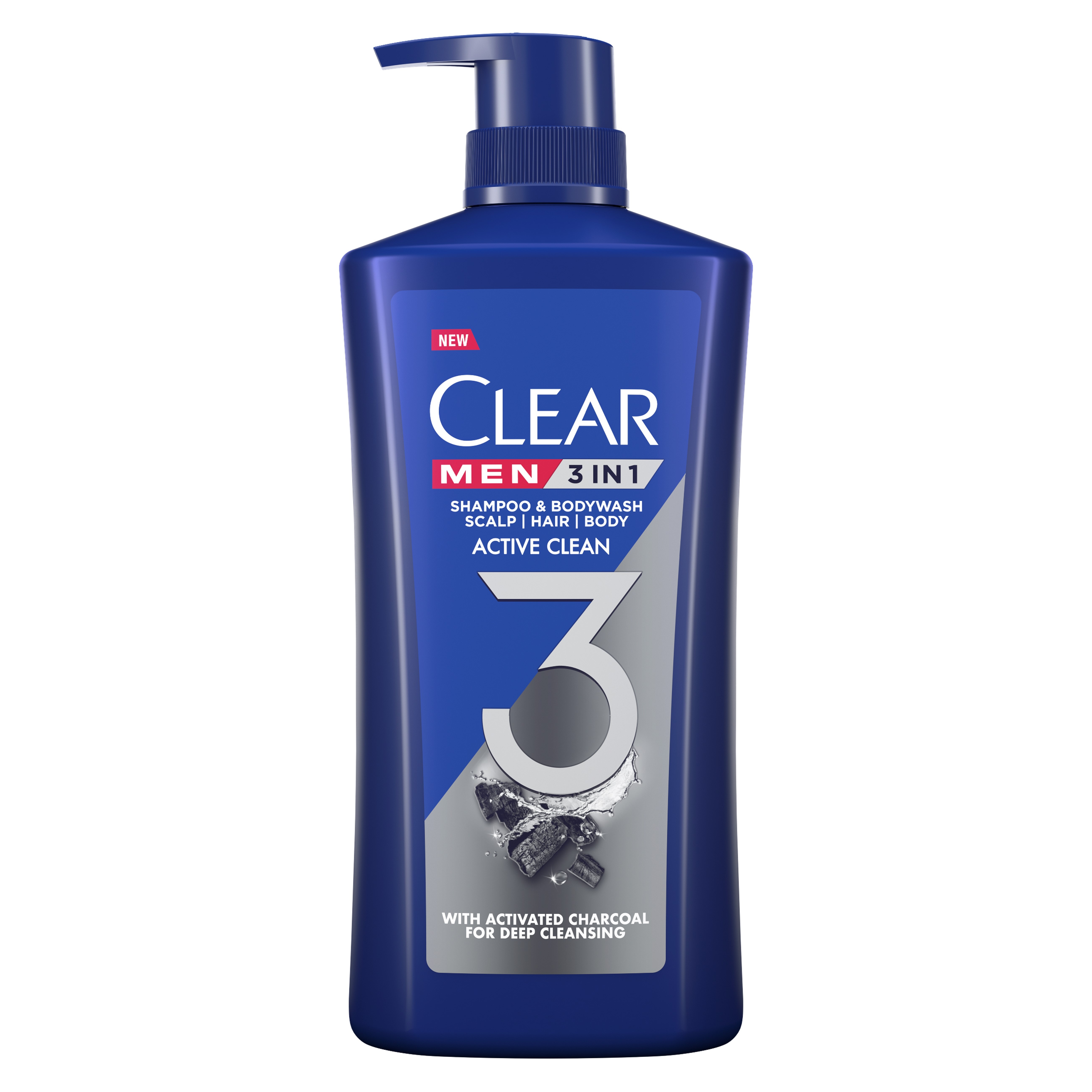 CLEAR Men Active Clean 3-In-1 Shampoo & Body Wash