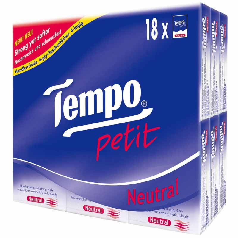 TEMPO 4-Ply Petit Neutral Hanky Tissues