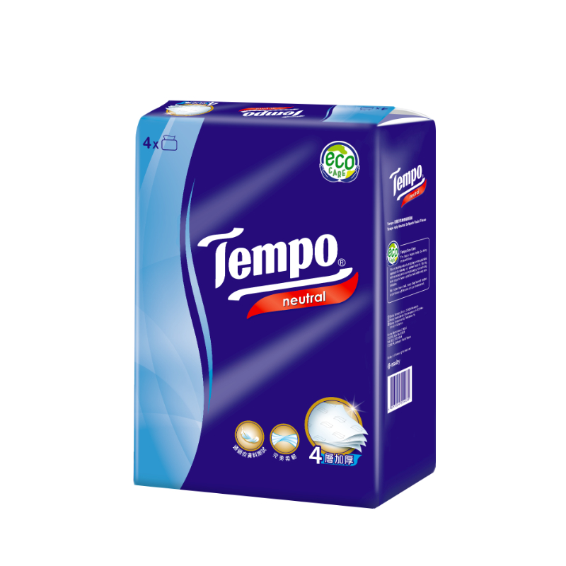 TEMPO Neutral 4-Ply Facial Tissue Soft Pack