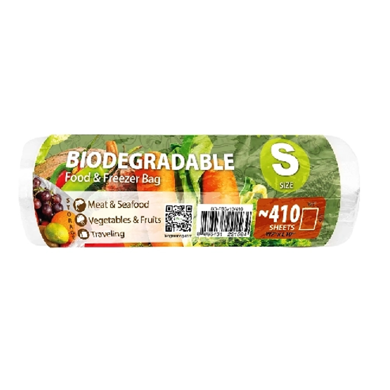 Biogreen Biodegradable Small Food & Freezer Bag 7" x 10" 410s