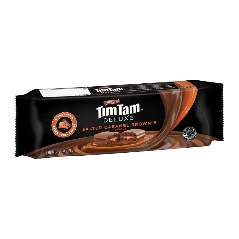 Arnott's Tim Tam Deluxe Salted Caramel Brownie Biscuits