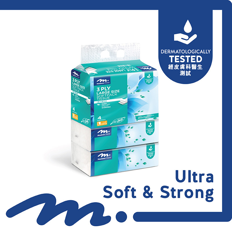MEADOWS Home 3-Ply Original Facial Tissue Soft Pack