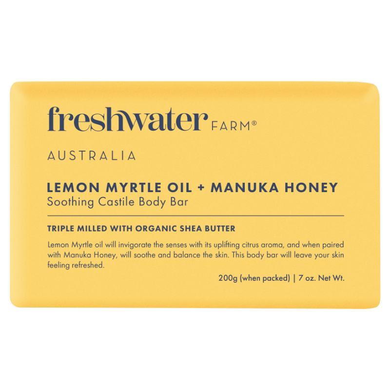 FRESHWATER Farm Lemon Myrtle & Manuka Honey Soothing Body Bar