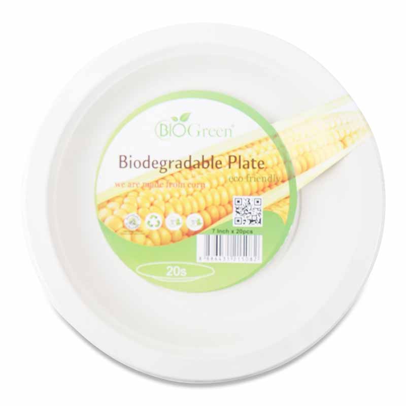 Biogreen Biodegradable Plate 20 x 7" (17.8cm)