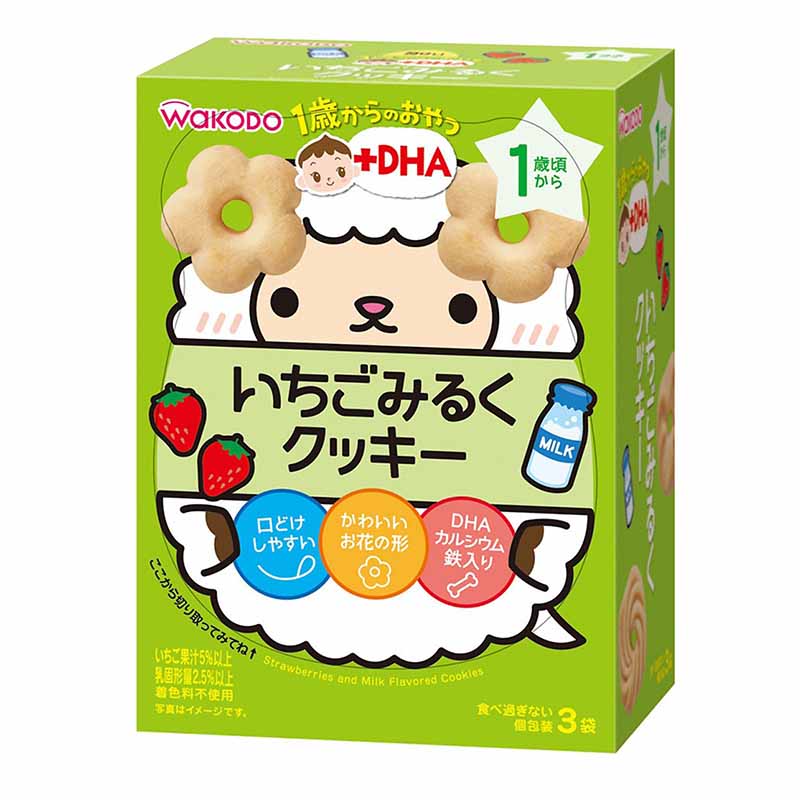 Wakodo 12 Months+ Strawberry & Milk Baby Biscuits