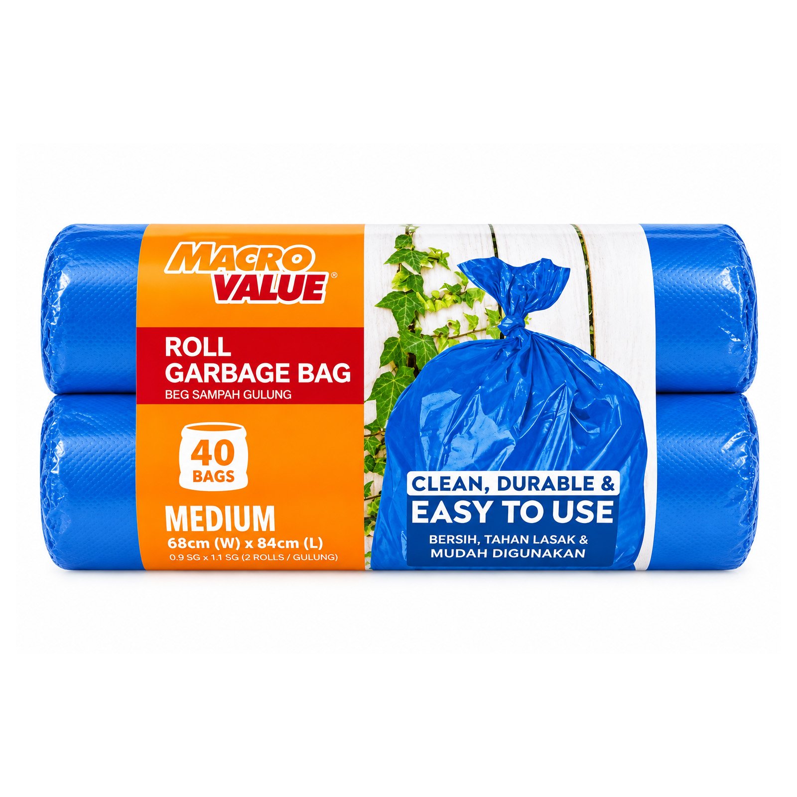 MACROVALUE Garbage Bag(Blue) Medium