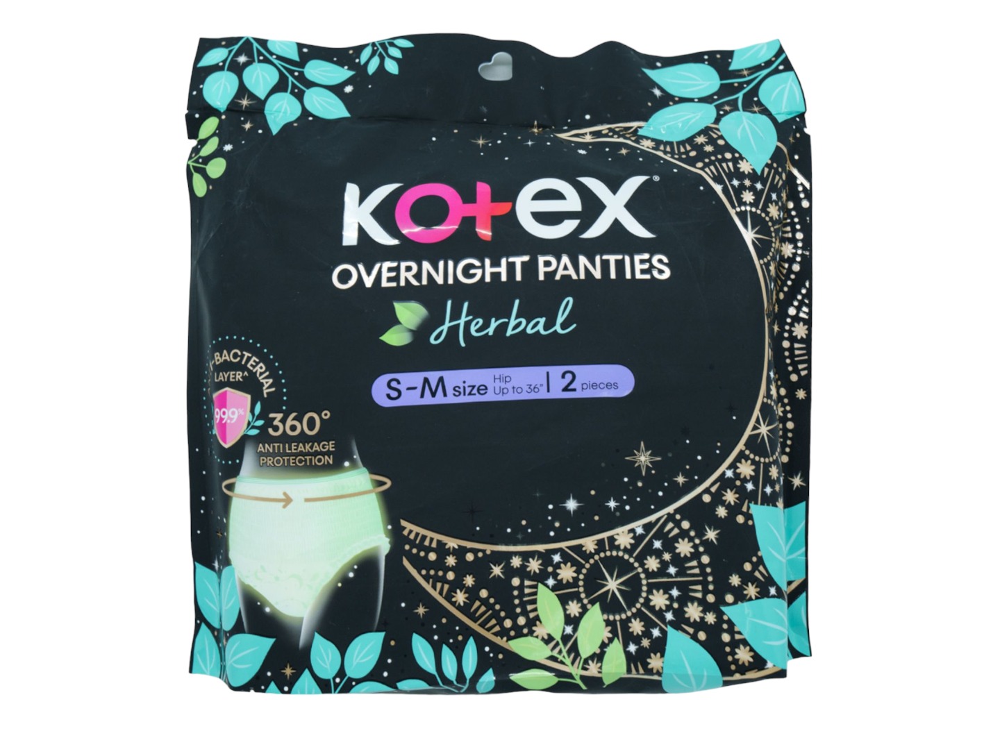 Kotex Herbal Overnight Panties S-M 2s