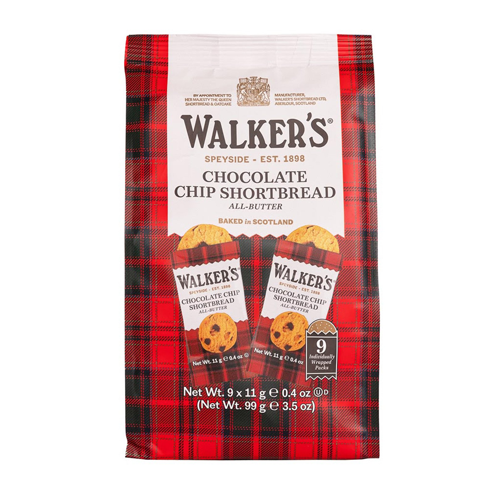 WALKERS Bag Shortbread Chocolate Chip