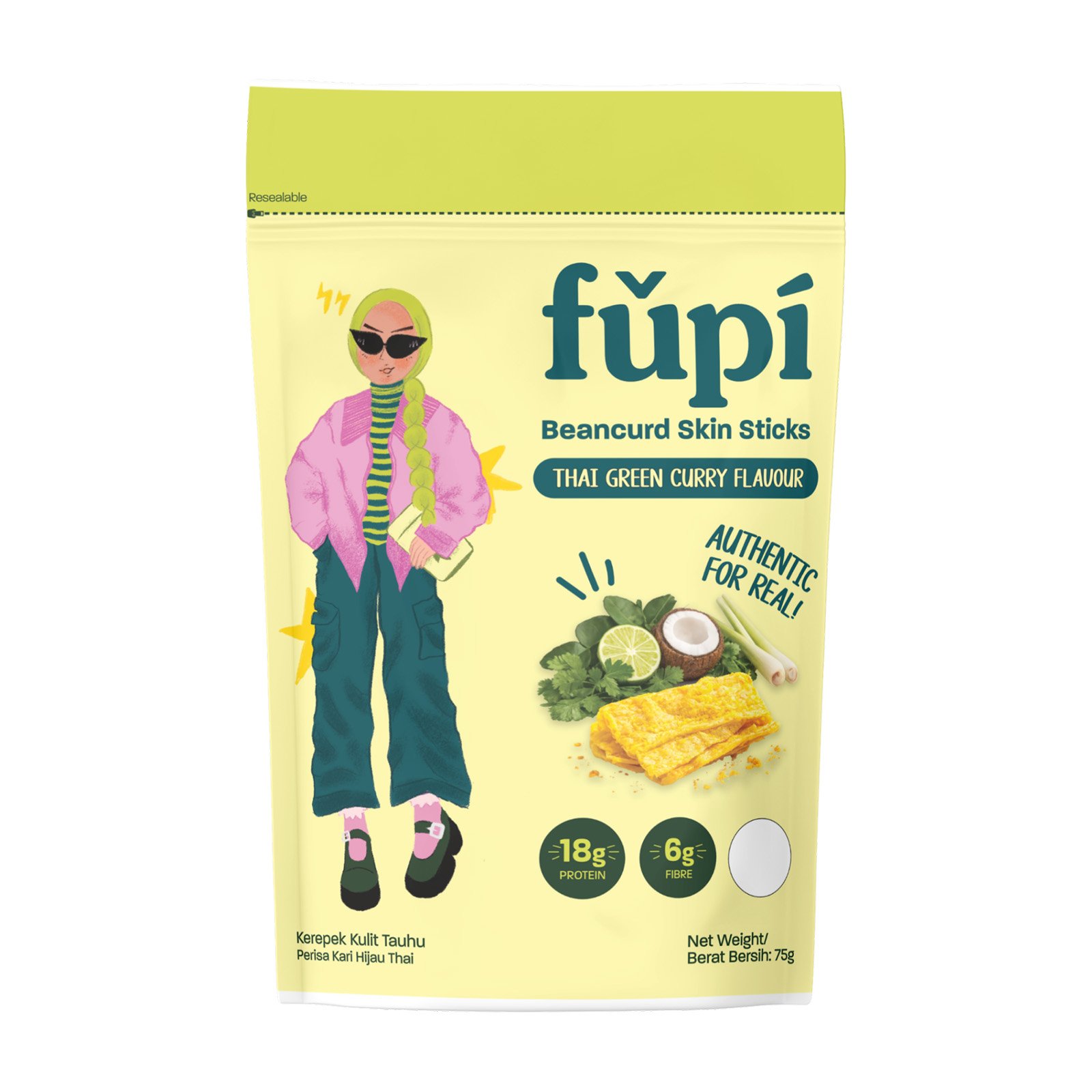 FUPI Beancurd Crisps Thai Green Curry