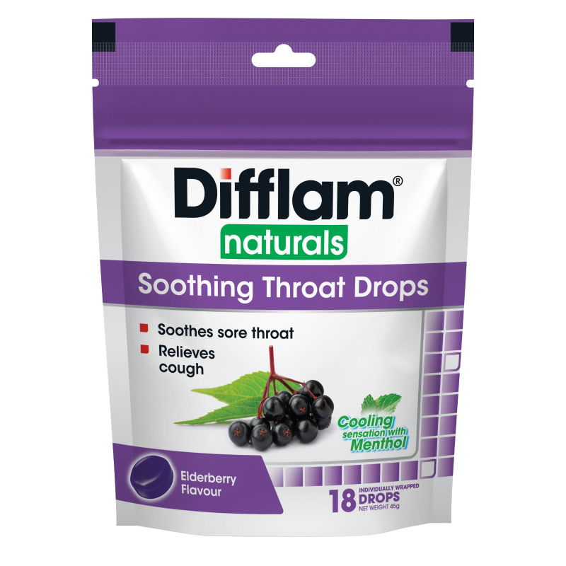 DIFFLAM Natural Soothing Elderberry Throat Drops
