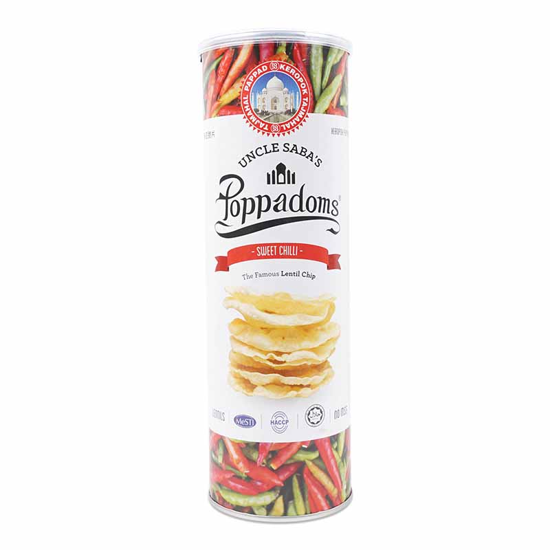 Uncle Saba's Sweet Chilli Poppadoms Chips 70g