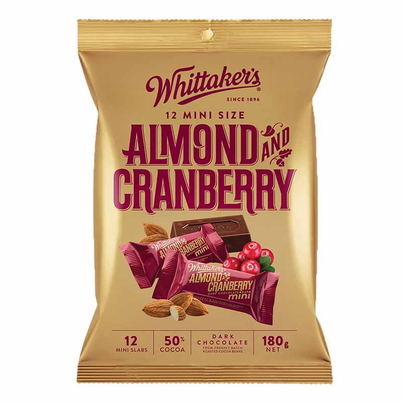 Whittaker's Almond & Cranberry Chocolate 12 x 15g