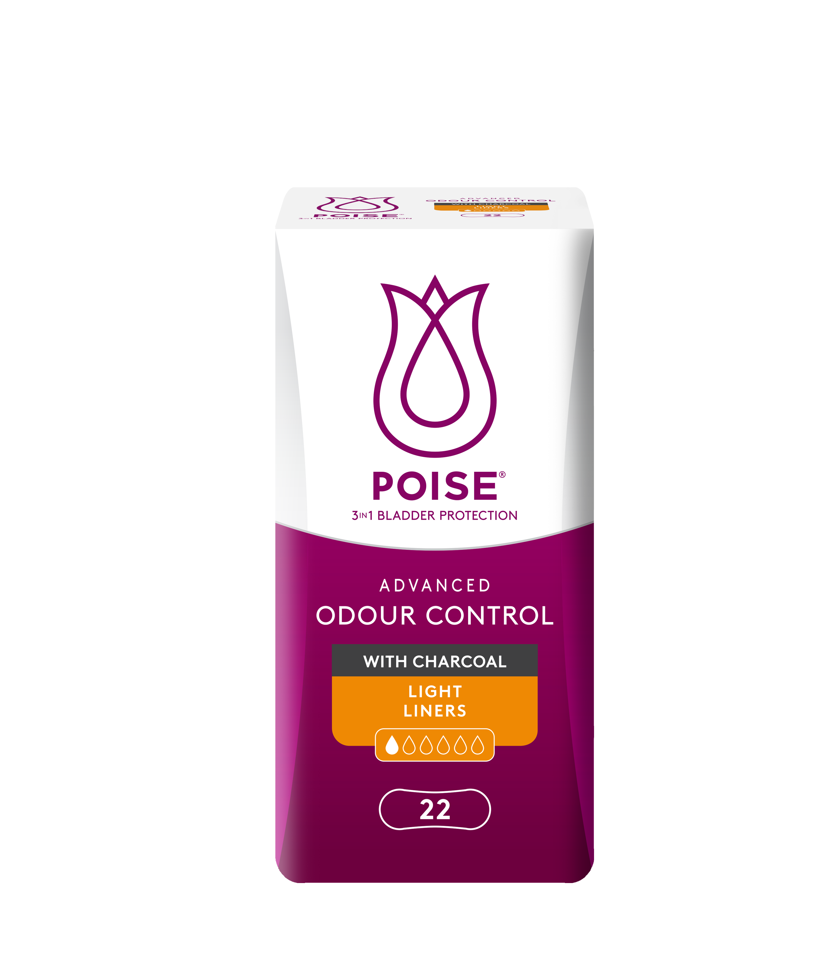 Poise Charcoal Light Pantyliners 22s